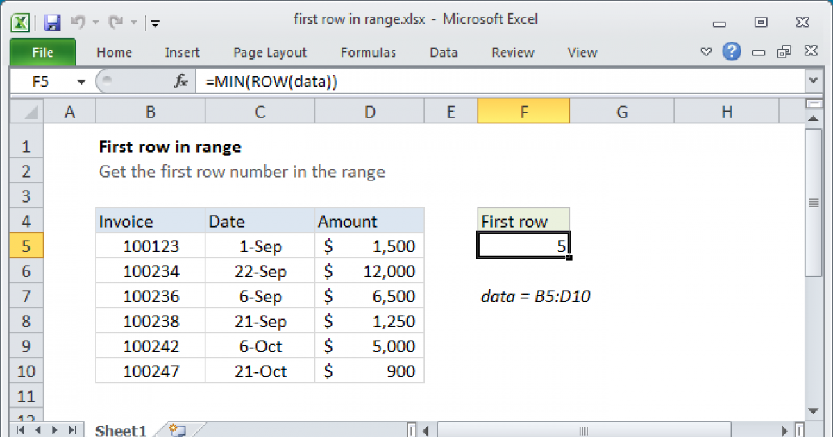 Vba Find First Row In Range